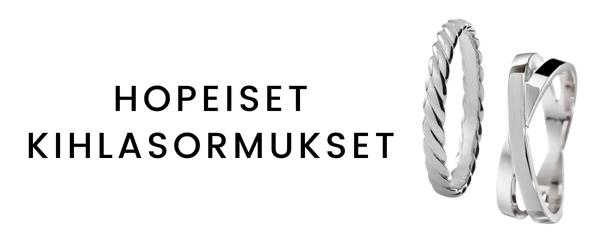 Hopeiset kihlasormukset