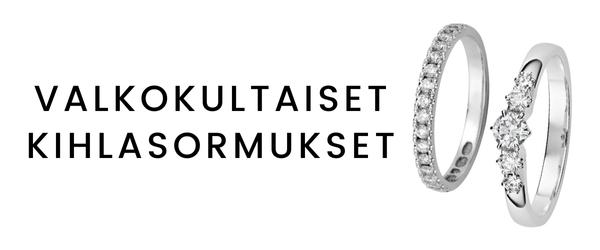 Valkokultaiset kihlasormukset