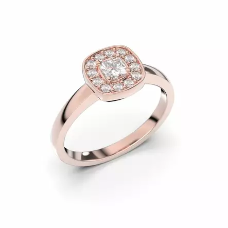 Festive Alicia timanttisormus 0,33 ct punakulta - Halosormukset - 503-033-PK - 1