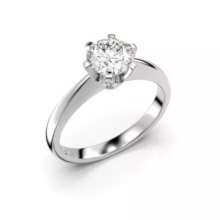 Festive Classic Timanttisormus 0,70 ct Valkokulta 14K - Solitaire sormukset - 14-204-070-VK-150 - 1