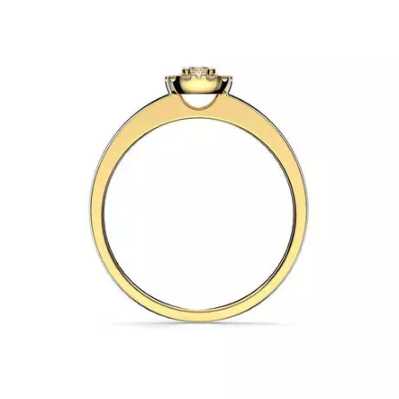 Festive Jasmin timanttisormus 0,15 ct keltakulta - Halosormukset - 14-562-015-KK-150 - 2