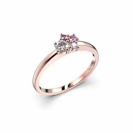 Festive Nadja Bloom Pink timanttisormus 0,12 ct punakulta - Muut timanttisormukset - 14-691-017P-PK-150 - 1