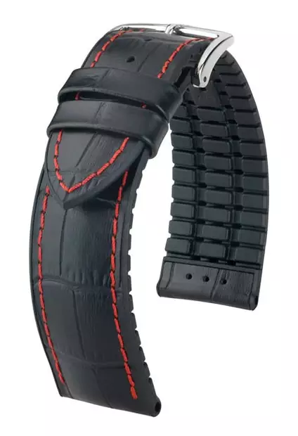 Hirsch George nahkaranneke musta L 20 mm - Kellon rannekkeet - 0925128052-2-20 - 1