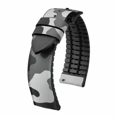 Hirsch John kellonranneke harmaa/musta L 20 mm - Kellon rannekkeet - 0925088030-5-20 - 1