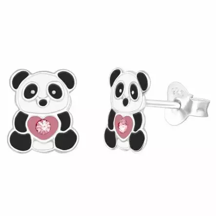 Hopeakorvakorut panda ja sydän - Hopeakorut - HME640 - 1