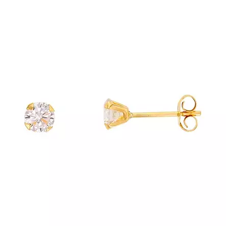 Kultaiset korvakorut zirkonia 4 mm - Kultakorut - HME860 - 1