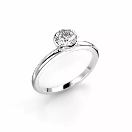 Festive Auréa Bezel Laboratoriotimanttisormus 0,50 ct valkokulta - Laboratoriotimanttisormukset - 14-741-050L-VK-150 - 1