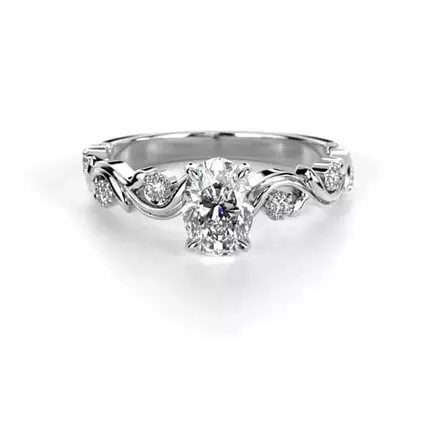 Festive Feeniks Lux Oval Timanttisormus 0,56 ct valkokulta - Sivukivisormukset - 14-716-056-VK-150 - 2