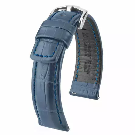 Hirsch Grand Duke Nahkaranneke Sininen L - Kellon rannekkeet - 02528080-20 - 1