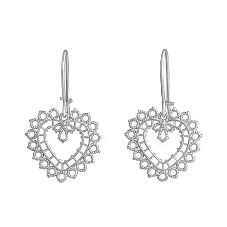 Lempikoru Pitsisydän hopeakorvakorut pienet 3431200000 - Hopeakorut - 3431200000 - 1