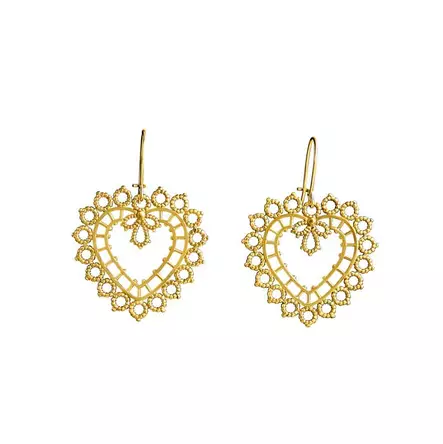 Lempikoru Pitsisydän kullatut hopeakorvakorut koukulla 5431100000 - Hopeakorut - 5431100000 - 1