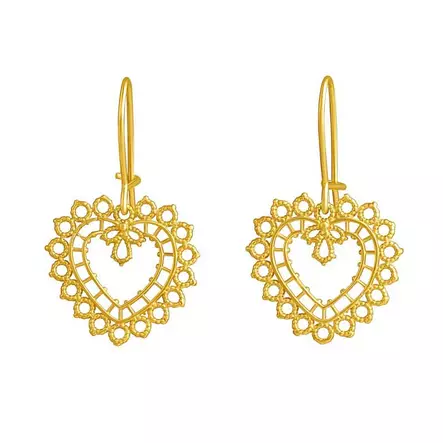 Lempikoru Pitsisydän kullatut hopeakorvakorut pienet 5431200000 - Hopeakorut - 5431200000 - 1