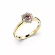 Festive Nadja Halo Pink timanttisormus 0,18 ct keltakulta - Halosormukset - 14-690-028P-KK-150 - 1