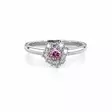 Festive Nadja Halo Pink timanttisormus 0,18 ct valkokulta - Halosormukset - 14-690-028P-VK-150 - 2