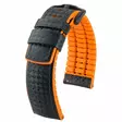 Hirsch Ayrton nahkaranneke musta/oranssi L - Kellon rannekkeet - 0917692050-5-20 - 1