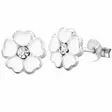 Hopeakorvakorut valkoinen kukka - Hopeakorut - HME040 - 1