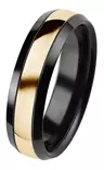 Kohinoor Black Duetto Edition kihlasormus musta 6 mm 006-092 - Keltakultasormukset - 006-092-160 - 1