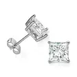 Hopeiset neliö zirkoniakorvakorut 3 - 8 mm - Hopeakorut - HME-53-HO-30 - 1