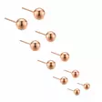 Ruusukullatut hopeiset pallokorvakorut 2 - 8 mm - Hopeakorut - HME-P-RG-20 - 1