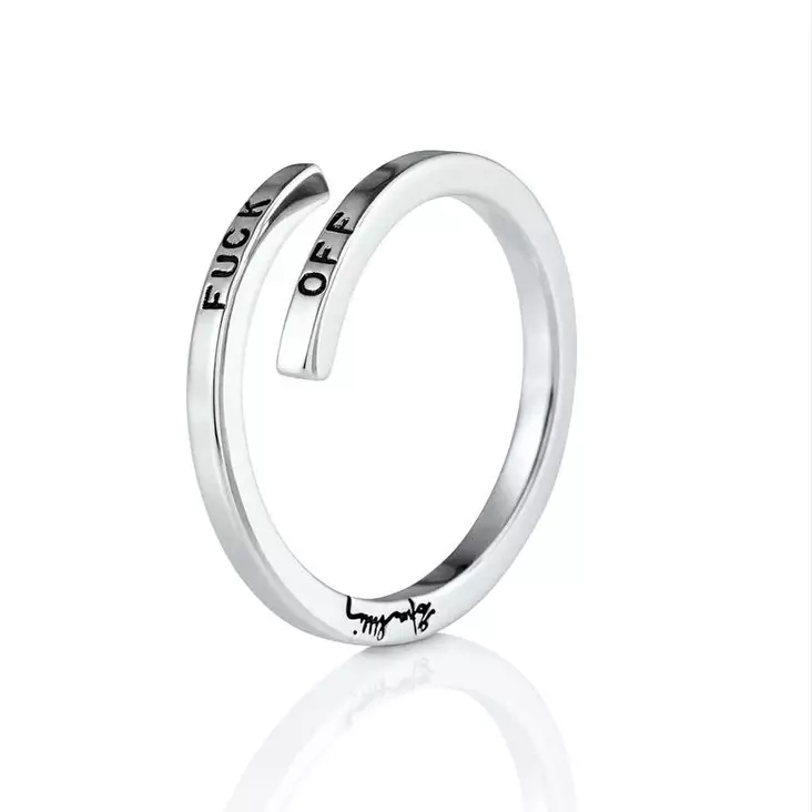 Efva Attling Fuck Off With A Twist Ring sormus 13-100-01986 - Hopeasormukset - 13-100-01986-150 - 1