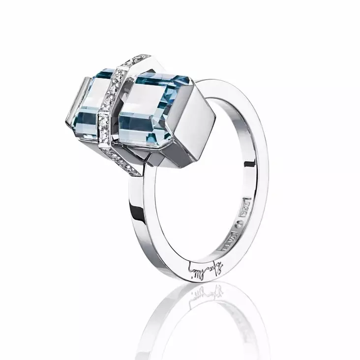 Efva Attling Little Bend Over Aquamarine timanttisormus 13-102-01043 - Muut timanttisormukset - 13-102-01043-150 - 1