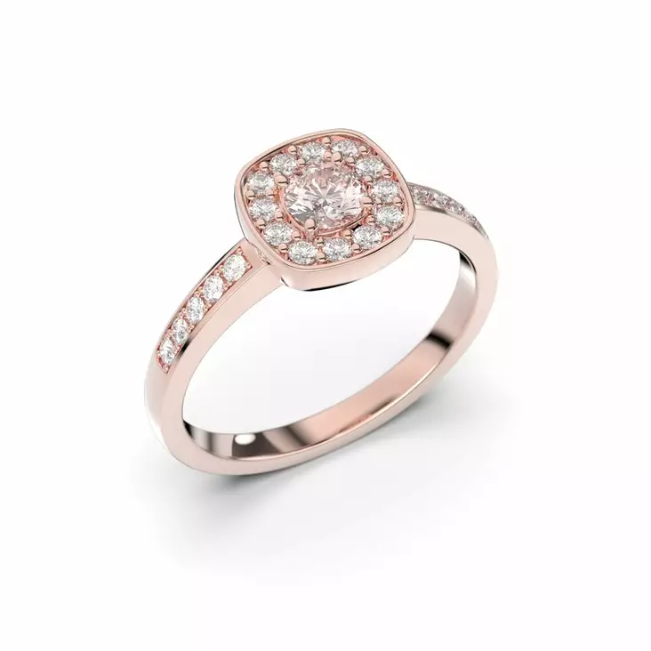 Festive Alicia Morganiitti timanttisormus 0,22 ct punakulta - Halosormukset - 503-043M-PK - 1