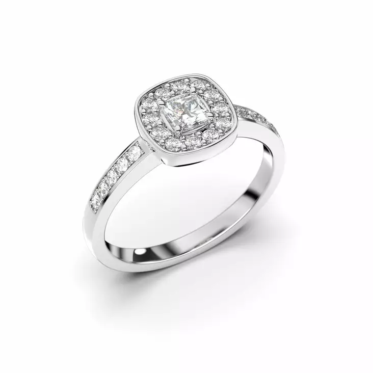 Festive Alicia Timanttisormus 0,43 ct valkokulta - Halosormukset - 503-043-VK - 1