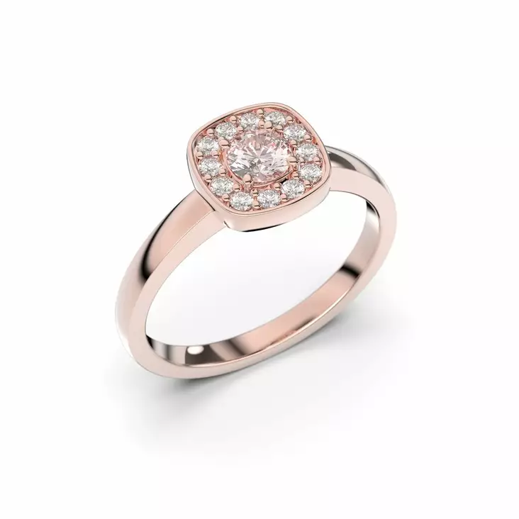 Festive Alicia timanttisormus 0,12 ct - Halosormukset - 14-503-033M-PK-150 - 1