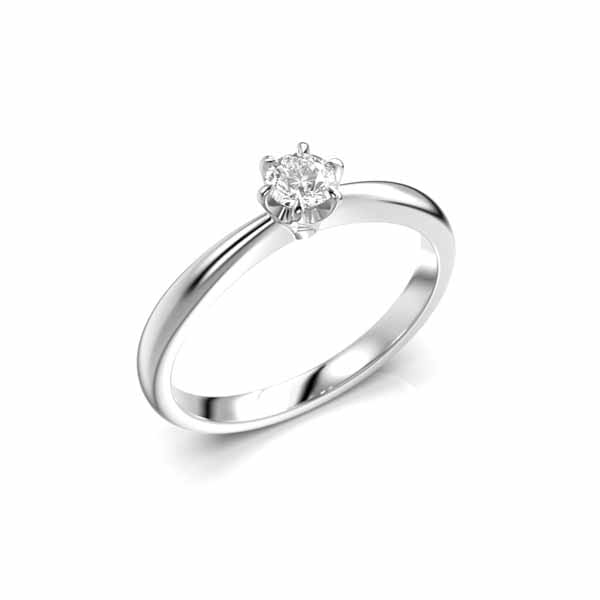 Festive Classic 23 Timanttisormus 0,20 ct valkokulta - Solitaire sormukset - 14-686-020-VK-150 - 1