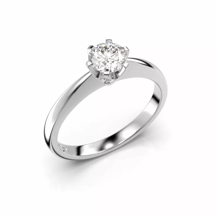 Festive Classic Timanttisormus 0,40 ct Valkokulta 14K - Solitaire sormukset - 14-128-040-VK-150 - 1