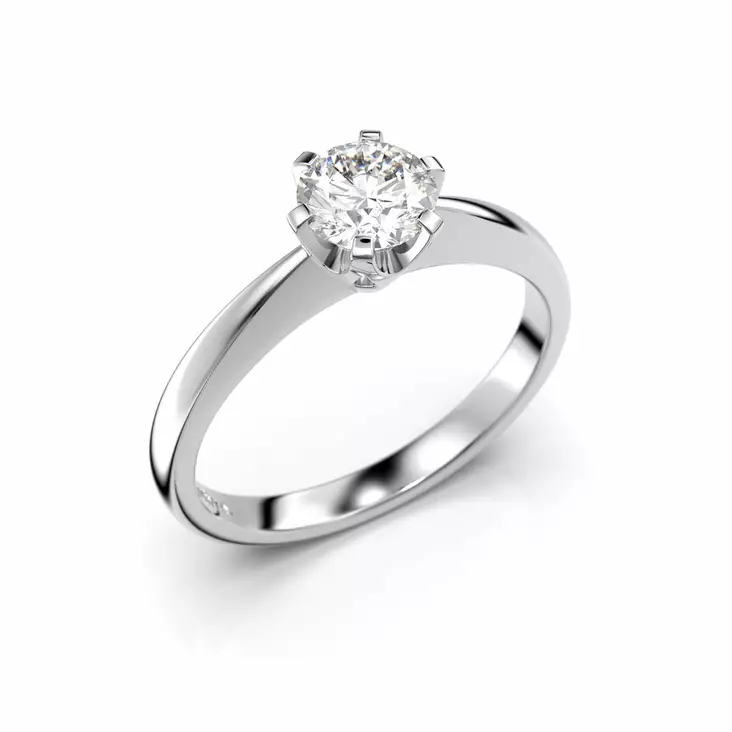 Festive Classic Timanttisormus 0,50 ct Valkokulta 14K - Solitaire sormukset - 14-128-050-VK-150 - 1