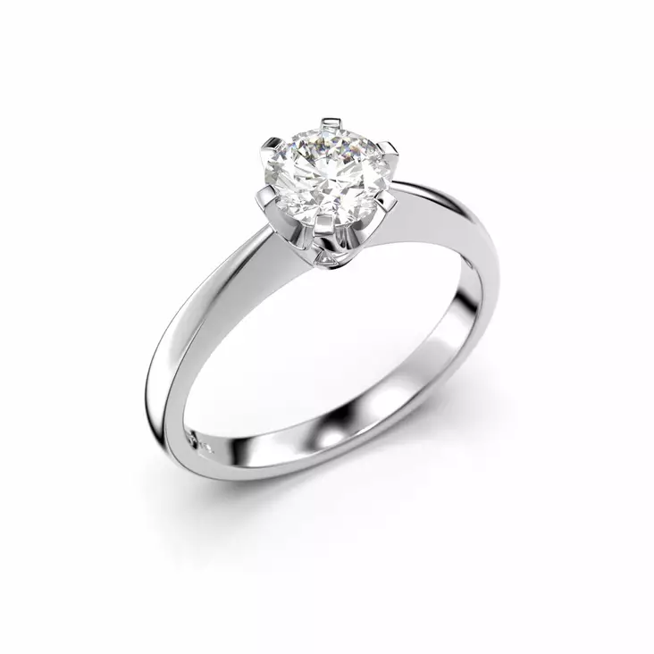 Festive Classic Timanttisormus 0,60 ct Valkokulta 14K - Solitaire sormukset - 14-204-060-VK-150 - 1