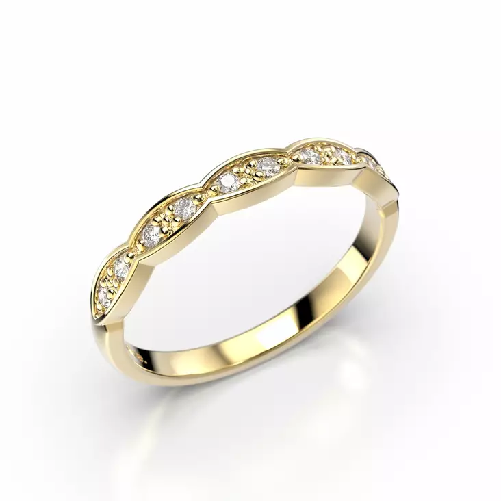 Festive Ida timanttisormus 0,10 ct keltakulta - Rivitimanttisormukset - 584-010-KK - 1