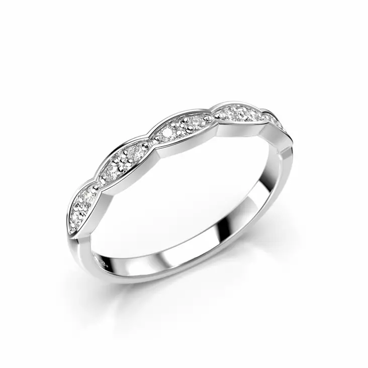 Festive Ida Timanttisormus 0,10 ct valkokulta - Rivitimanttisormukset - 584-010-VK - 1