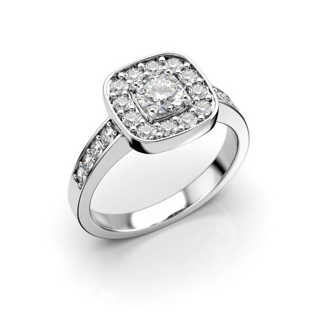 Festive Jane timanttisormus 0,70 ct - Halosormukset - 14-504-070-VK-150 - 1