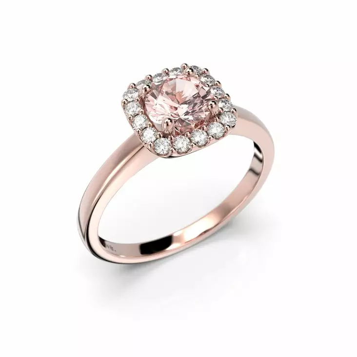 Festive Jemina Morganiitti timanttisomus 0,16 ct - Punakultasormukset - 14-634-066M-PK-150 - 1