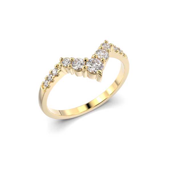 Festive Juliette Side timanttisormus 0,21 ct keltakulta - Sivukivisormukset - 14-676-021-KK-150 - 1
