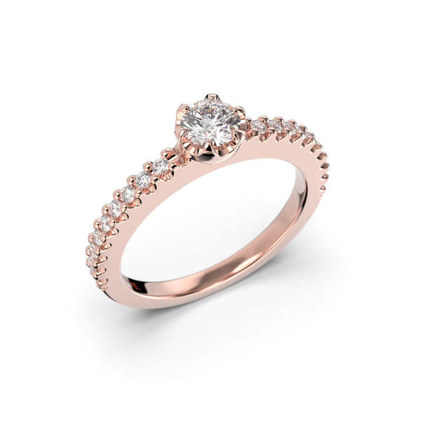 Festive Juliette allianssitimanttisormus 0,48 ct punakulta - Sivukivisormukset - 14-517-048-PK-150 - 1