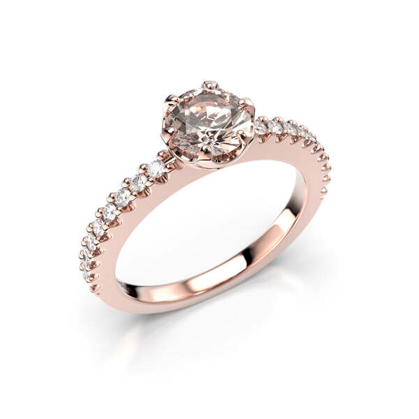 Festive Juliette morganiitti-timanttisormus 0,18 ct - Sivukivisormukset - 14-517-088M-PK-150 - 1