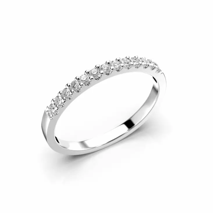 Festive Juliette timanttisormus 0,13 ct valkokulta - Rivitimanttisormukset - 523-013-VK - 1