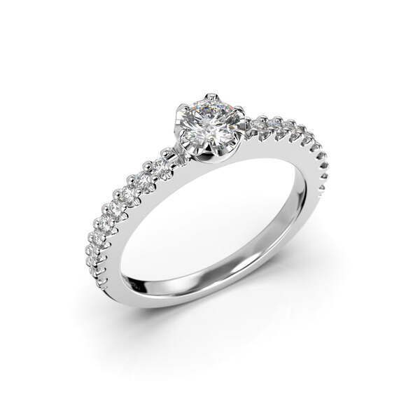 Festive Juliette timanttisormus 0,48 ct valkokulta - Sivukivisormukset - 14-517-048-VK-150 - 1