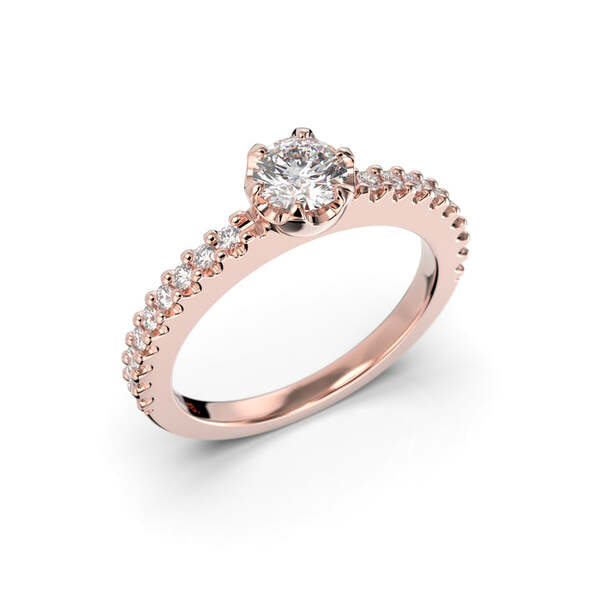 Festive Juliette timanttisormus 0,58 ct punakulta - Sivukivisormukset - 14-517-058-PK-150 - 1
