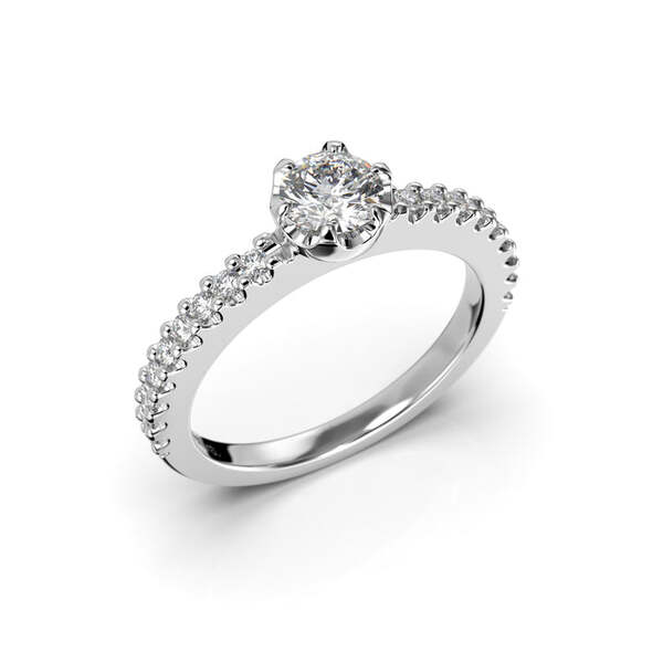Festive Juliette timanttisormus 0,58 ct valkokulta - Sivukivisormukset - 14-517-058-VK-150 - 1