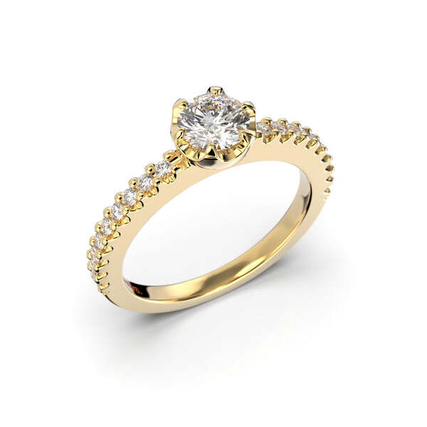 Festive Juliette timanttisormus 0,68 ct keltakulta - Sivukivisormukset - 14-517-068-KK-150 - 1