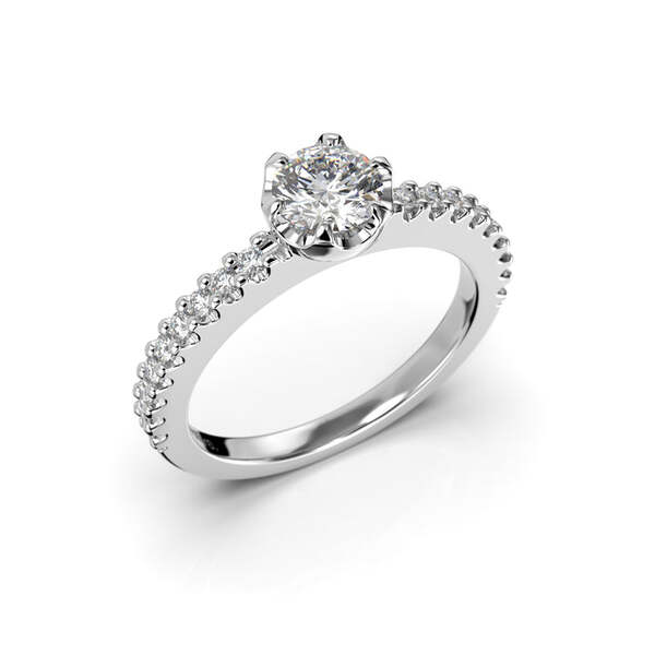 Festive Juliette timanttisormus 0,68 ct valkokulta - Sivukivisormukset - 14-517-068-VK-150 - 1