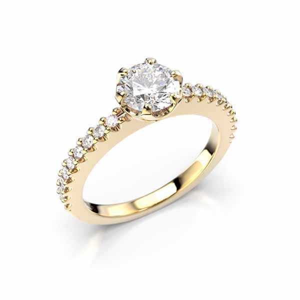 Festive Juliette timanttisormus 0,88 ct keltakulta - Sivukivisormukset - 14-517-088-KK-150 - 1