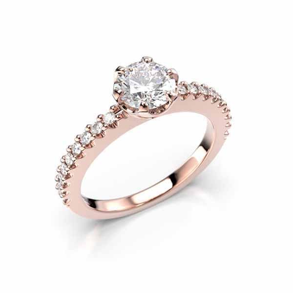 Festive Juliette timanttisormus 0,88 ct punakulta - Sivukivisormukset - 14-517-088-PK-150 - 1