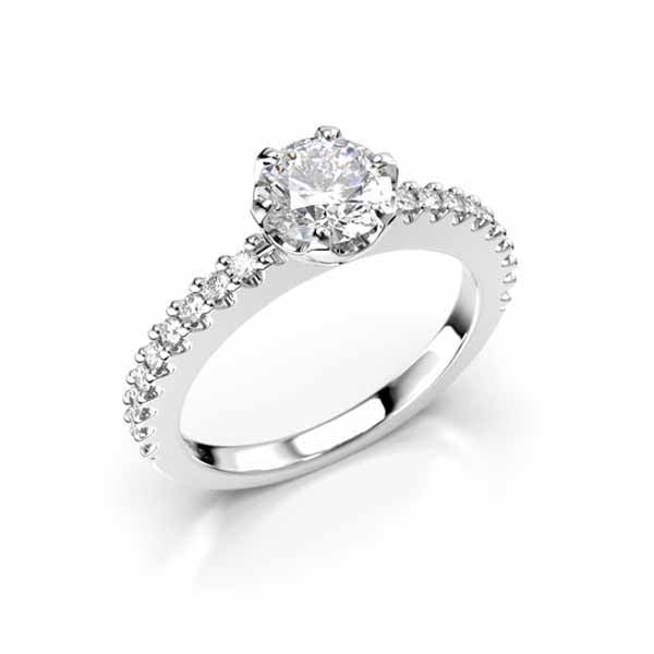 Festive Juliette timanttisormus 0,88 ct valkokulta - Sivukivisormukset - 14-517-088-VK-150 - 1