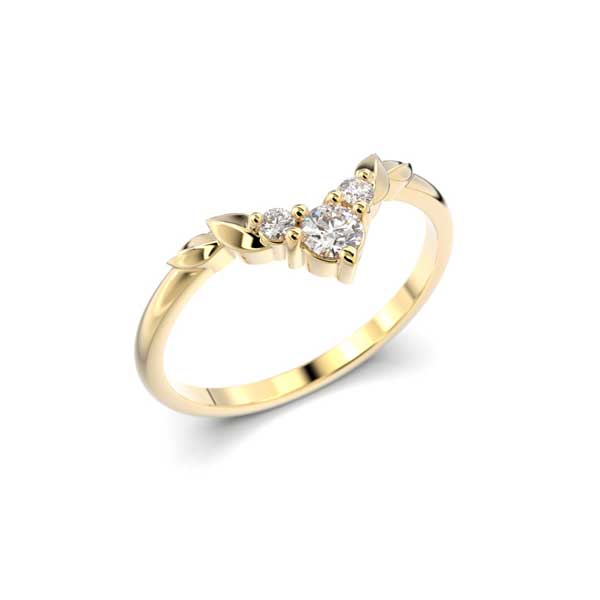 Festive Köynnös timanttisormus 0,12 ct keltakulta - Sivukivisormukset - 14-675-012-KK-150 - 1