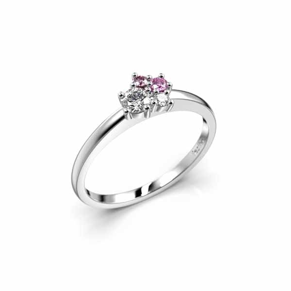 Festive Nadja Bloom Pink timanttisormus 0,12 ct valkokulta - Muut timanttisormukset - 14-691-017P-VK-150 - 1